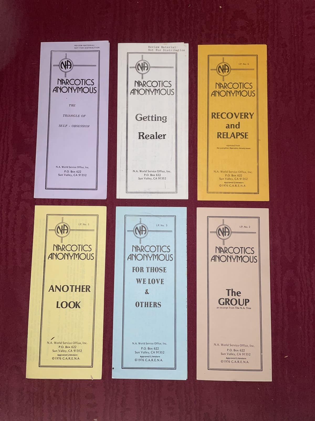Narcotics Anonymous N.A. Lot of (6) 1976 Brochures Drug Addiction Literature