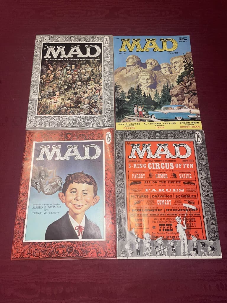 Vintage 1956 & 1957 Mad Magazines Lot